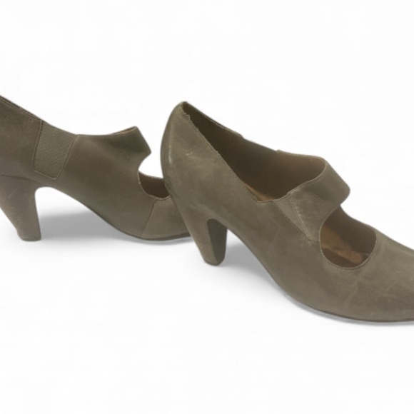 Miz Mooz Olive Green Leather Women's Heels - Picture 4 of 8